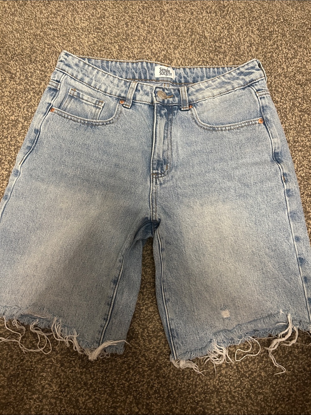 Light Blue Denim Bermuda Shorts
